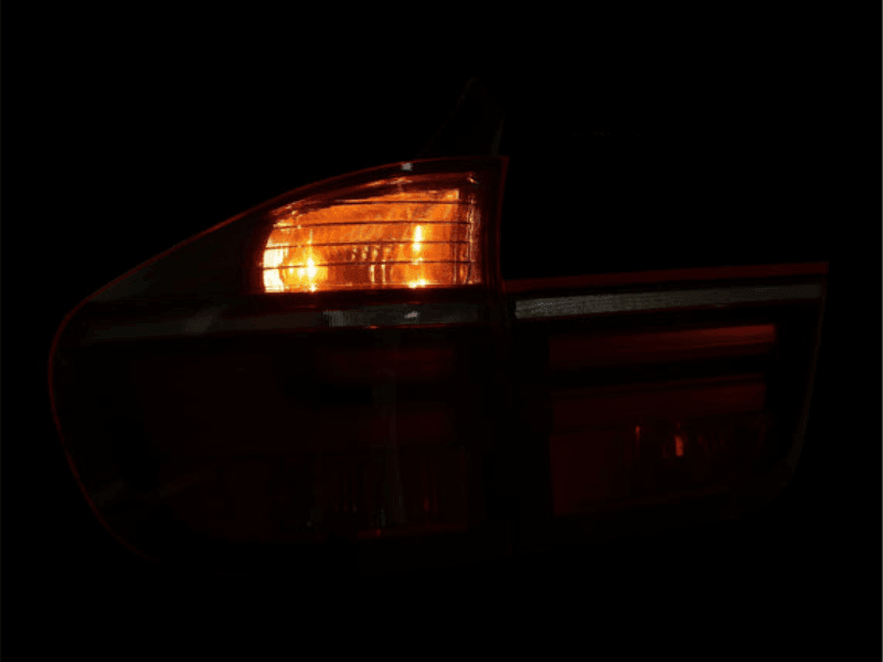 BMW X5 E70 LCI style LED tail light by K2 Industries, showing sleek design and red and clear lens details for 2007-2012 models.