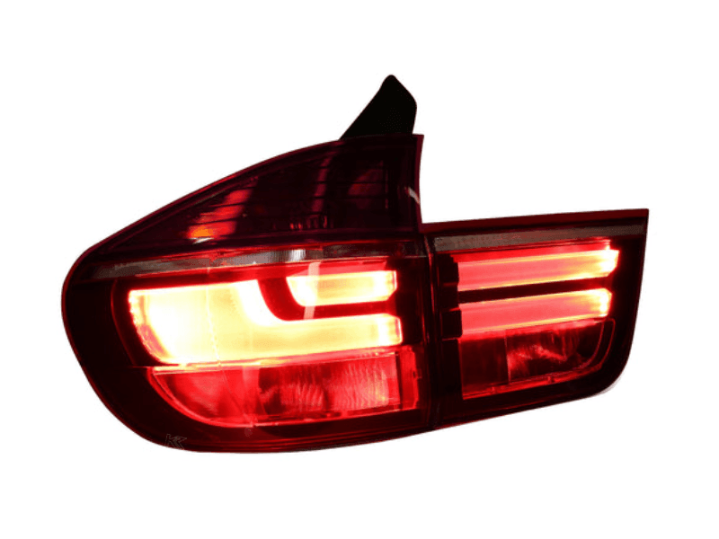 BMW X5 E70 LCI style LED tail light by K2 Industries, showing modern tail light design for 2007-2012 X5 models.