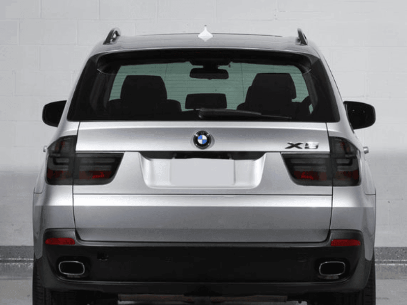 BMW X5 E70 LCI style LED tail light by K2 Industries for 2007-2012 model, showing sleek red and clear lens design.