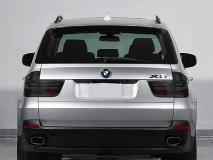 BMW X5 E70 LCI style LED tail light by K2 Industries for 2007-2012 model, showing sleek red and clear lens design.