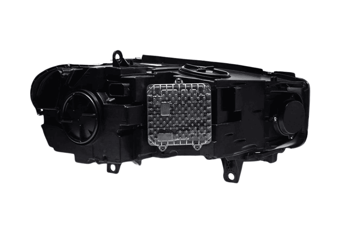 BMW X5 F15 F16 headlights upgrade with blue laser-style accents by K2 Industries, showing the sleek design and lighting details.