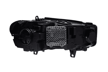 BMW X5 F15 F16 headlights upgrade with blue laser-style accents by K2 Industries, showing the sleek design and lighting details.