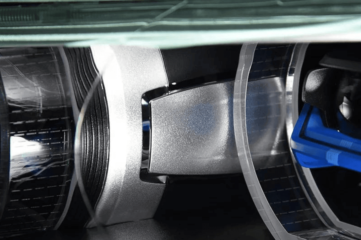 BMW X5 F15 F16 headlights with laser-style blue accents, upgrade by K2 Industries, designed for 2012-2019 models.