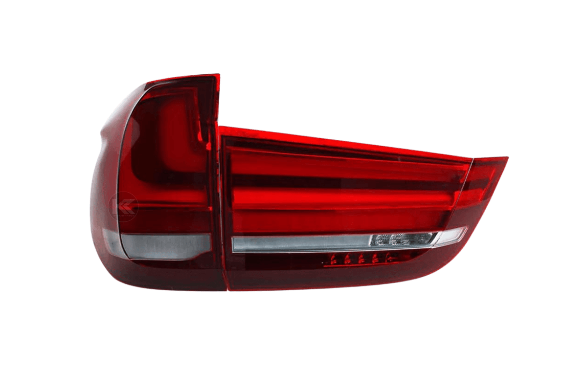 BMW X5 F15 OE Plus tail lights upgrade by K2 Industries, showing sleek LED tail light assembly for 2014-2018 models.