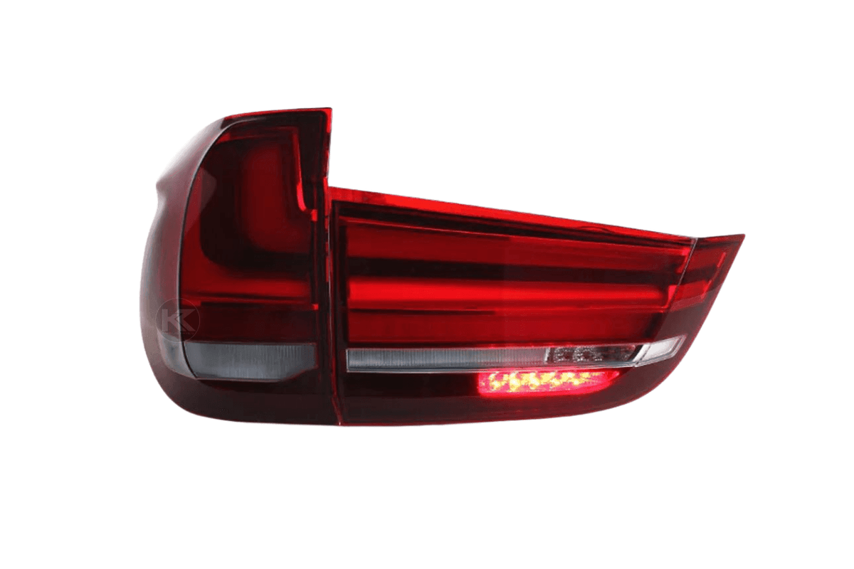 BMW X5 F15 OE Plus tail lights upgrade by K2 Industries, showing sleek, modern tail light design for 2014-2018 models.