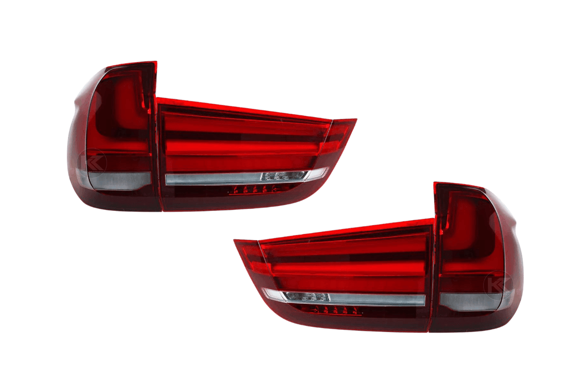 BMW X5 F15 OE Plus tail lights upgrade by K2 Industries, showing sleek LED tail light assembly for models 2014-2018.