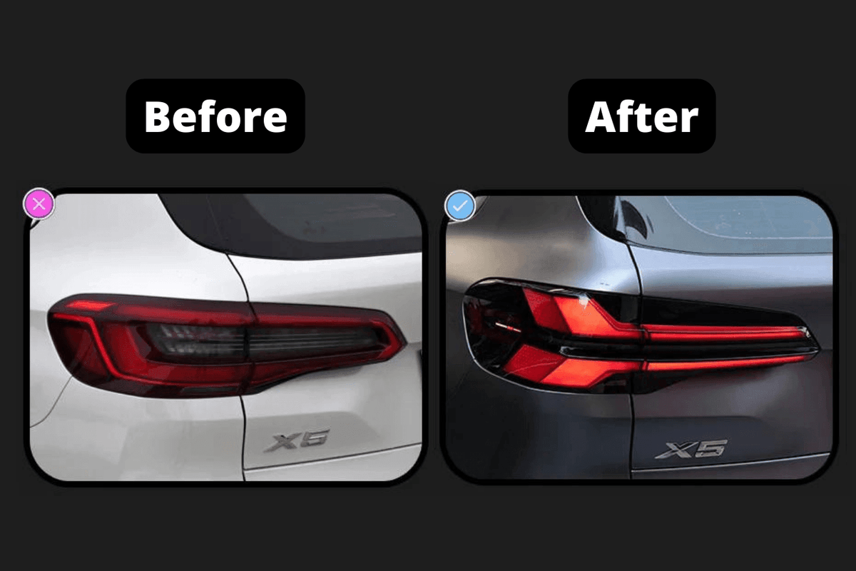 BMW X5 G05 LCI style upgrade DRL tail lights by K2 Industries, showing sleek LED tail light design for 2019-2024 models.