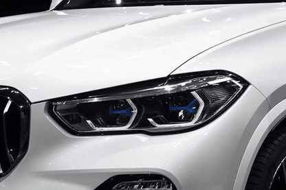 BMW X5 G05 projector headlights upgrade with modern blue accents by K2 Industries, designed for 2019-2024 models.
