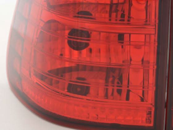 BMW X5 E53 Z33 tail lights set in red and white by K2 Industries, designed for 1998-2003 models, featuring clear lens and functional design.
