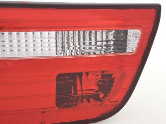 BMW X5 E53 Z33 tail lights set in red and white by K2 Industries, compatible with 1998-2003 models, showing front and rear view.