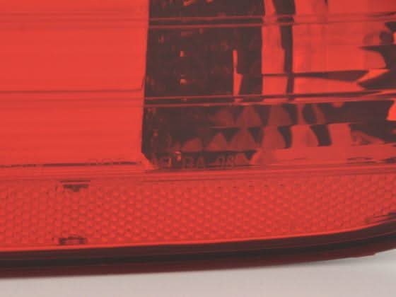 BMW X5 E53 Z33 tail lights set in red and white by K2 Industries, designed for 1998-2003 models, showing front and rear views.