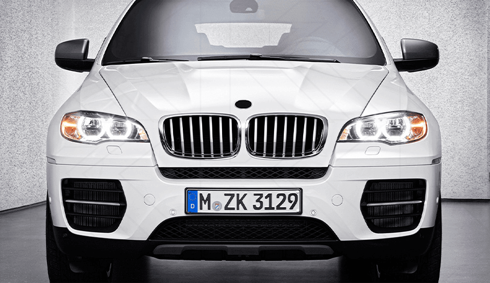 BMW X6 E71 headlight upgrade by K2 Industries, OE style headlights for 2008-2014 model with clear lens and modern design.
