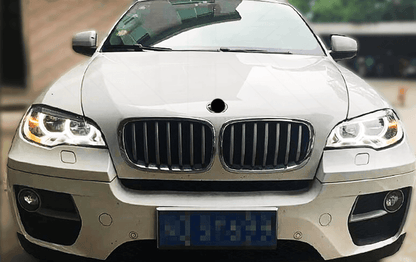 BMW X6 E71 headlight upgrade by K2 Industries, OEM headlights for 2008-2014 model with upgraded lighting features.