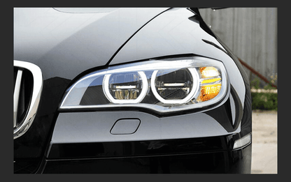 BMW X6 E71 headlight upgrade by K2 Industries, OE style headlights for 2008-2014 model with enhanced design.