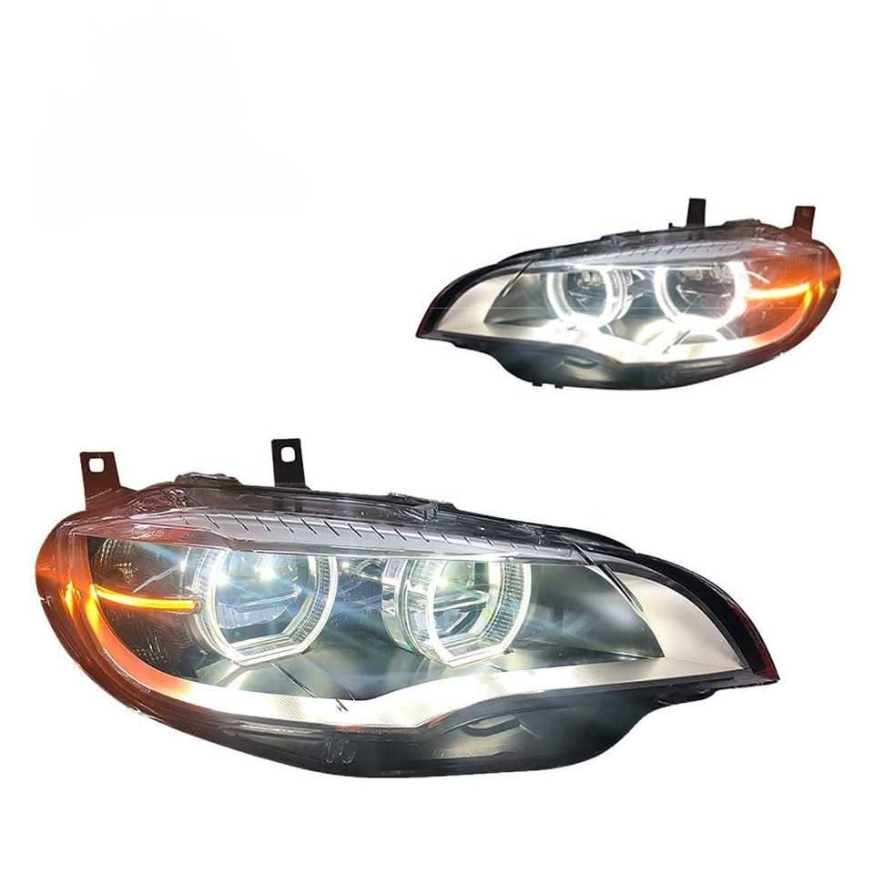 BMW X6 E71 headlight upgrade by K2 Industries, OE style headlights for 2008-2014 model with clear lens and modern design.
