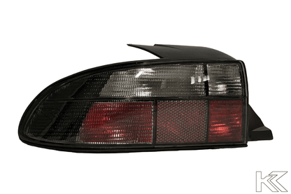 BMW Z3 OEM style smoked tail lights by K2 Industries, featuring sleek black smoked lens and clear brake and turn signals.