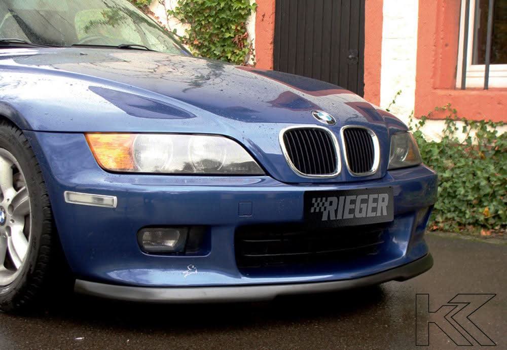 BMW Z3 Rieger front lip for 6-cylinder models, K2 Industries, aftermarket car bumper accessory, close-up view of the front lip.