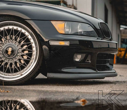 BMW Z3 Rieger front lip for 6-cylinder models by K2 Industries, shown in black, designed to enhance the car's sporty front appearance.