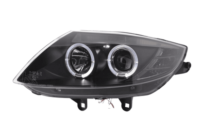BMW Z4 E85 E86 black headlight set by K2 Industries, showing sleek headlights for 2003-2008 models.