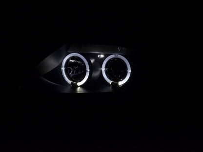 BMW Z4 E85 E86 black headlight set by K2 Industries, showing the sleek design and clear lens for 2003-2008 models.
