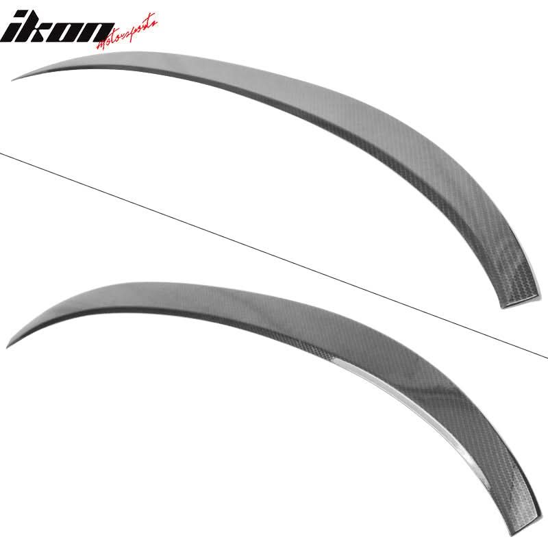 BMW F26 X4 trunk spoiler in carbon fiber print by K2 Industries, designed for 2015-2018 models, shown on a vehicle.