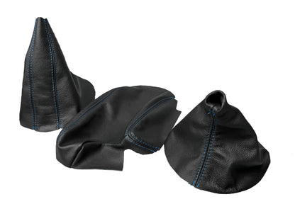 Genuine leather BMW E36 E46 3 Series center console armrest cover with shift and handbrake boot, by JTS Custome Upholstery.