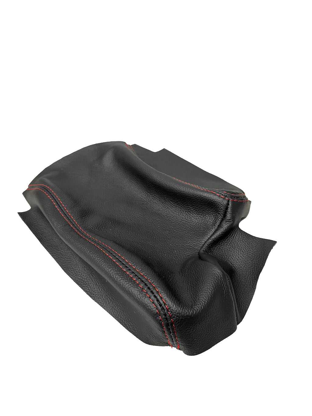 Black genuine leather center console armrest cover for BMW E36 E46 3 Series, includes shift and handbrake boot, by JTS Custom Upholstery.