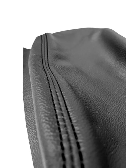 Genuine suede and leather BMW E36 E46 center console armrest cover, custom upholstery for 1991-1999 models.