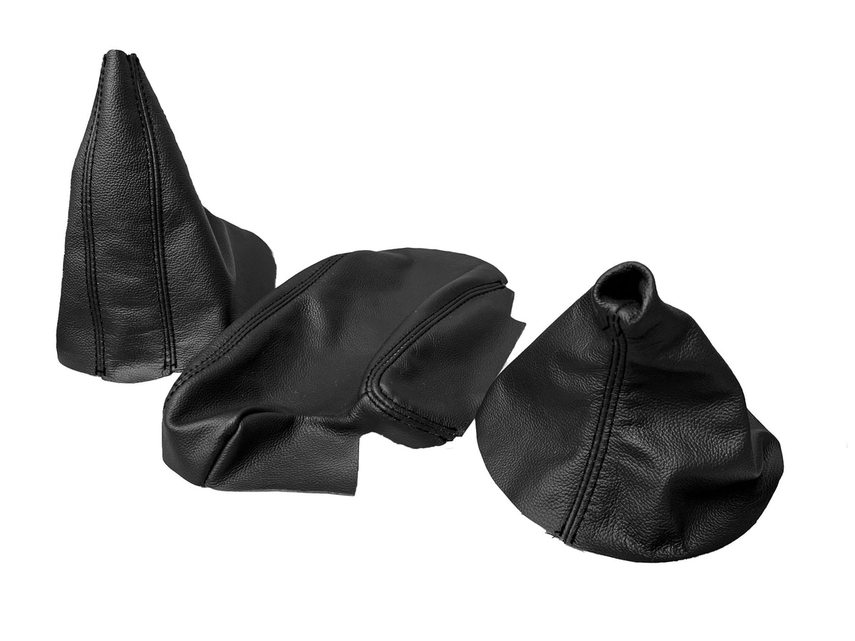 Genuine leather BMW E36 E46 3 Series center console armrest cover with shift and handbrake boot, by JTS Custom Upholstery.
