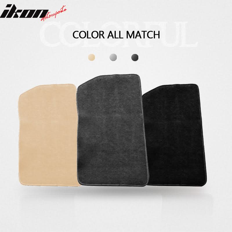 Gray carpet car floor mats for BMW E46 3 Series and M3, 4-piece set by K2 Industries, made of durable nylon.