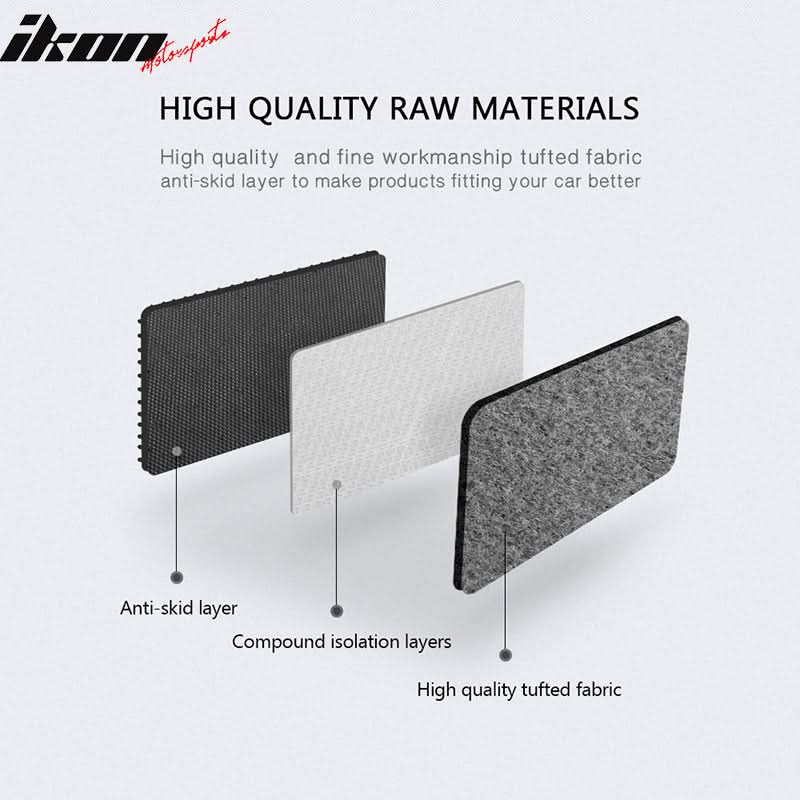 Gray carpet car floor mats for BMW E46 3 Series and M3, 1999-2006, 4-piece nylon set by K2 Industries