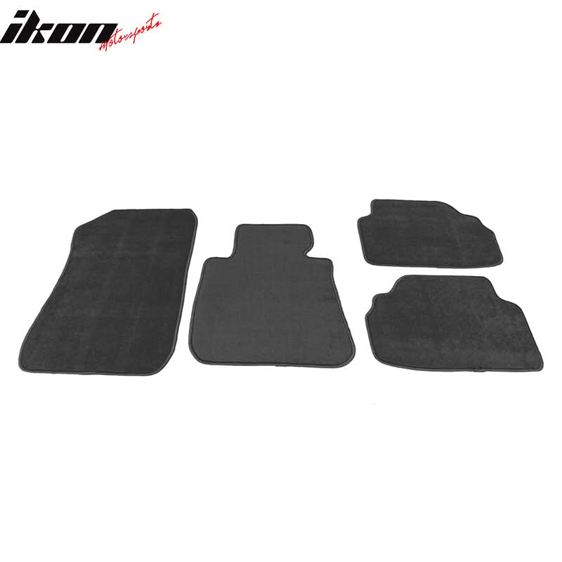 Gray carpet car floor mats for BMW E90 3 Series (2006-2011), set of 4, nylon material, by K2 Industries.