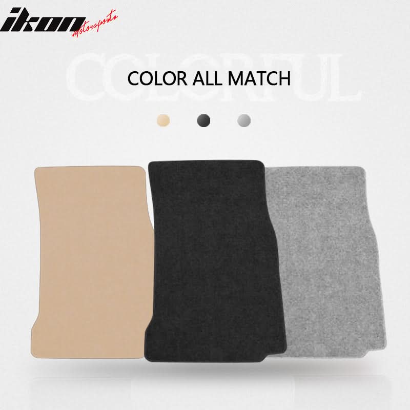 Black carpet car floor mats for BMW E39 5 Series 1997-2003, 5-piece nylon set by K2 Industries, shown with borders.
