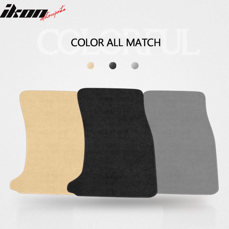 Black carpet car floor mats for 2004-2009 BMW E60 5 Series, 5-piece nylon set from K2 Industries, shown with border detail.