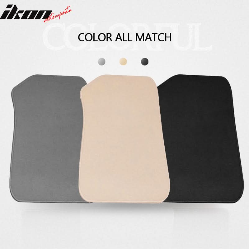 Beige carpet car floor mats for 2007-2013 BMW E92 3 Series, 4-piece nylon set by K2 Industries, shown with border detail.