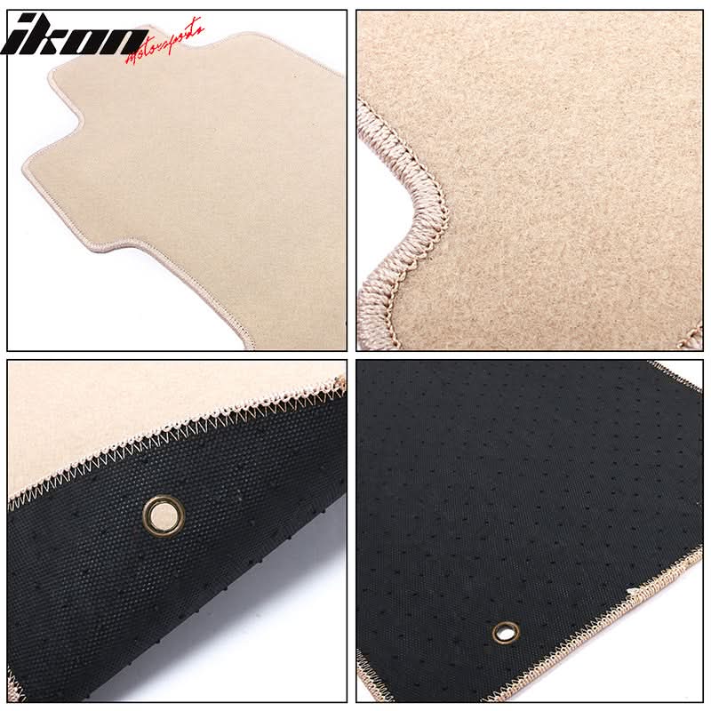 Beige carpet car floor mats for BMW E92 3 Series 2007-2013, set of 4, nylon material, by K2 Industries.