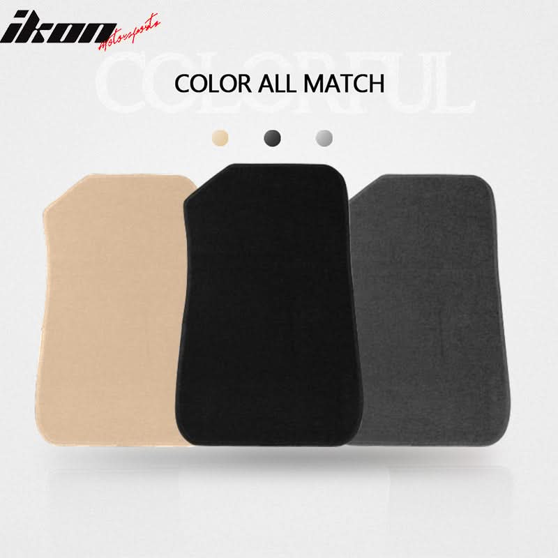 Black carpet car floor mats for BMW E92 3 Series (2007-2013), four-piece set by K2 Industries, showing textured nylon material.