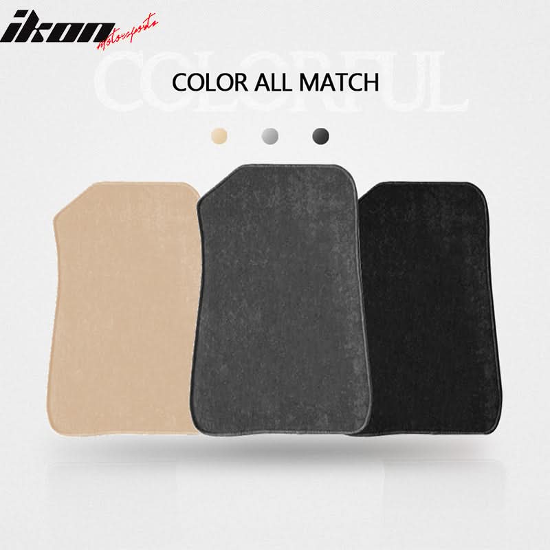 Gray carpet car floor mats for 2007-2013 BMW E92 3 Series, 4-piece nylon set by K2 Industries, shown with border detail.