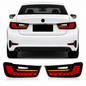 Vekto BMW 3 Series G20 G28 and M3 G80 Dragon Scale LED tail lights, rear view, showcasing intricate LED design and sleek styling.