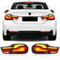 Vekto clear LED taillights for BMW 4 Series F32/F33/F36 and M4 F82/F83 models, 2014-2020, showing sleek rear lighting design.