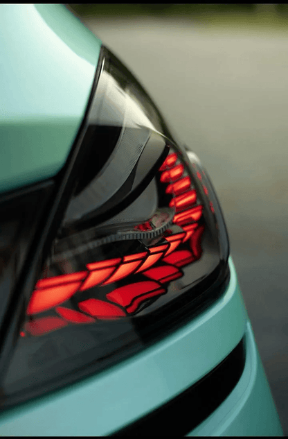 BMW 6 Series F12 F13 F06 tail lights with smoke and red GTS OLED style, designed by K2 Industries, for 2011-2018 models.