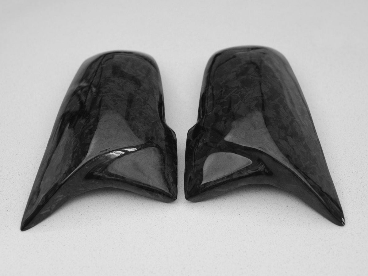 BMW F2X F3X F87 M2 forged carbon mirror cover by Palenon Performance, showcasing sleek, lightweight carbon mirror caps.