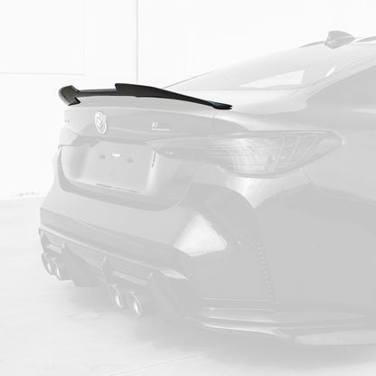 BMW 4 Series G22 G82 M4 PSM Style carbon fiber trunk spoiler by K2 Industries, showing the sleek, aerodynamic design on the car.