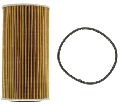WorldPac MAHLE oil filter OX379D for Audi, VW, Porsche engine, showing the cylindrical filter element with brand markings.