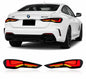 Vekto LED taillights for BMW 4 Series G22 G82 2018-2022, showing sleek red and clear lens design on a black vehicle