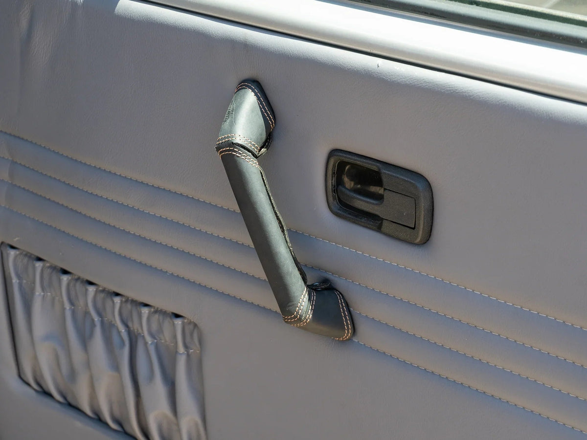 GoWesty interior leather trim kit showing detailed sections of leather upholstery for vehicle interior restoration.