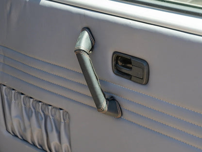 GoWesty interior leather trim kit showing detailed sections of leather upholstery for vehicle interior restoration.