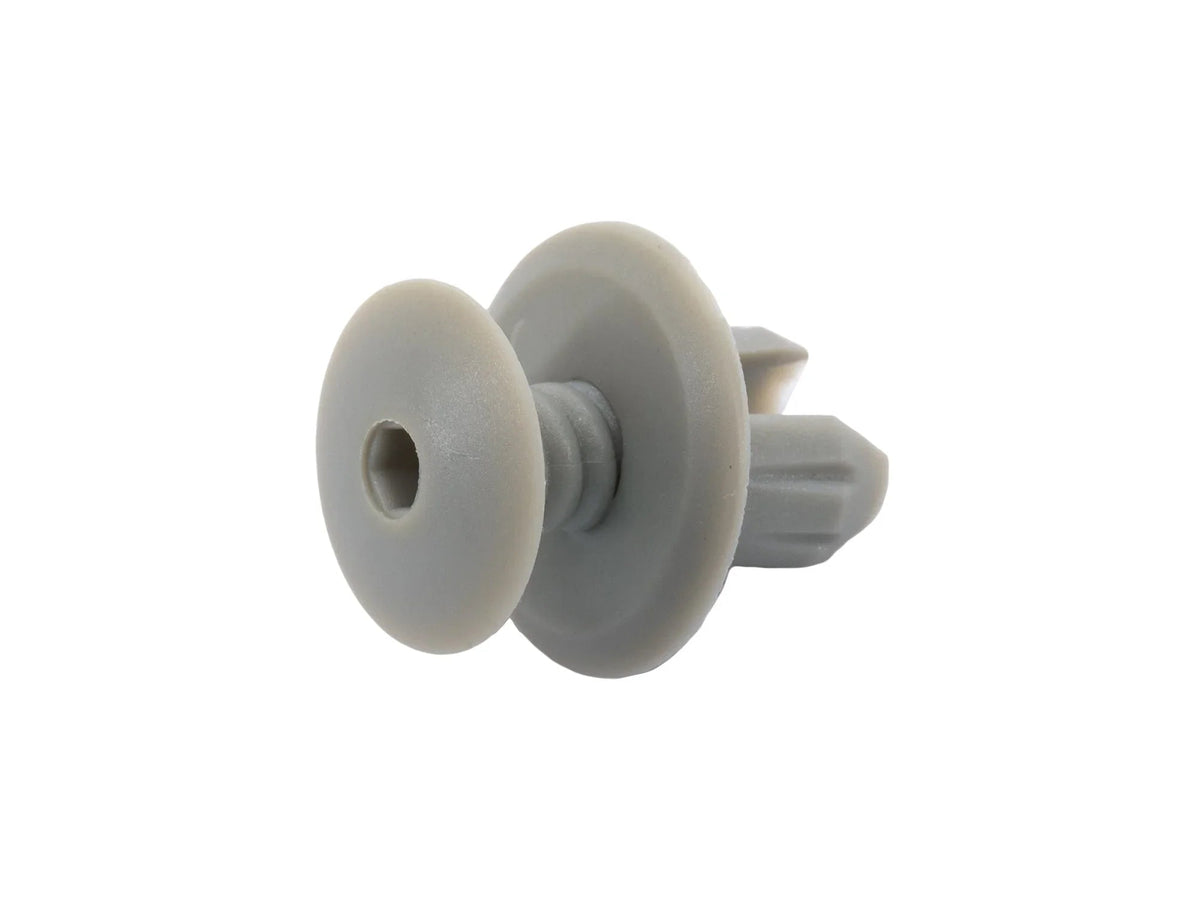 Set of five GoWesty Eurovan panel clips with exposed heads, hardware fasteners for vehicle panel installation.