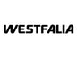 Black Westfalia pop-top decal by GoWesty, featuring bold lettering on a clear background for campervan customization.