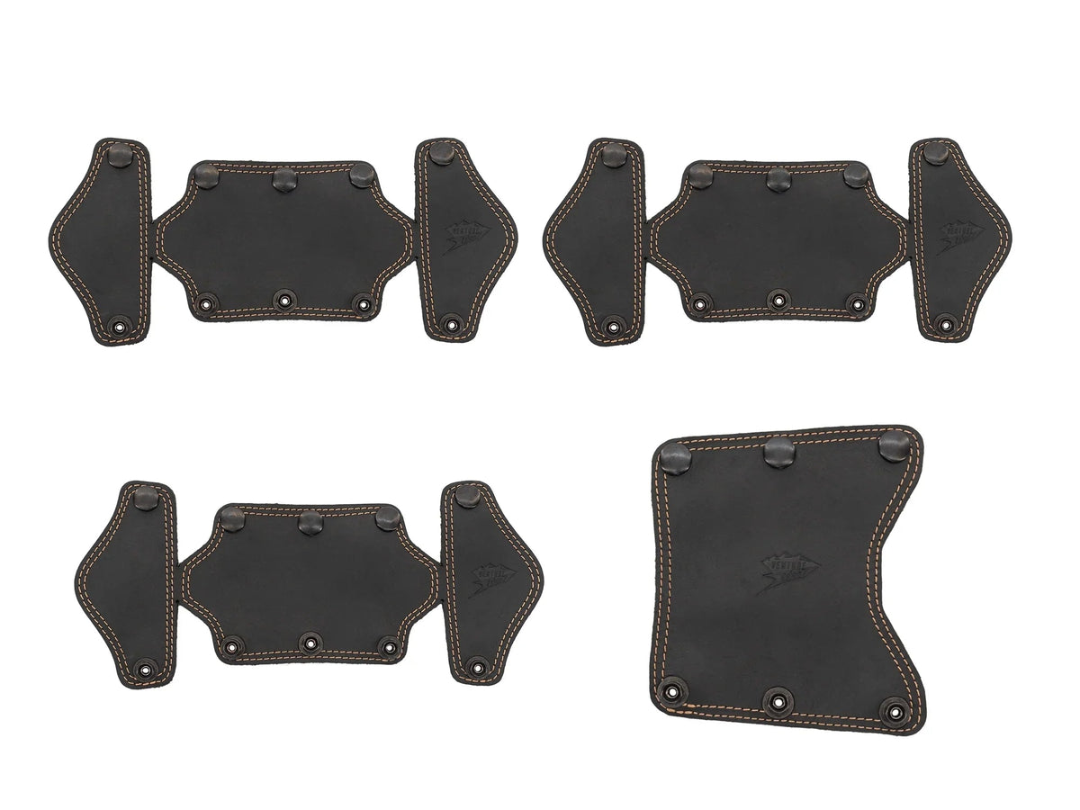 GoWesty interior leather trim kit with dark leather panels and stitching, designed for vehicle interior upgrade.